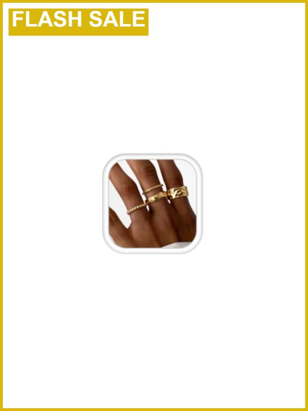 Chunky Stacking Rings 14K Gold Plated Brass Non Tarnish Women Size 11